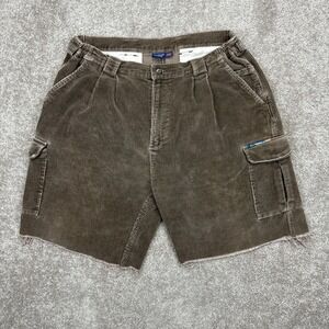 Vintage Y2K Ex Officio Baggy Brown Corduroy Cargo Shorts Large